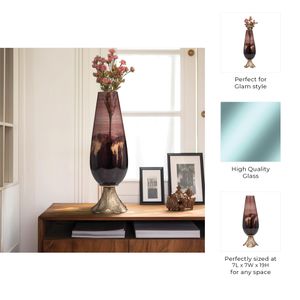 HORTONBURN BRONZE GLASS VASE 19 (IN) 11