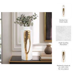 JUNEROSE WHITE VASE 20 (IN) 10