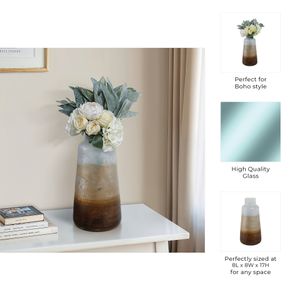 ORIONPARK WHITE GLASS VASE 17 (IN) 10