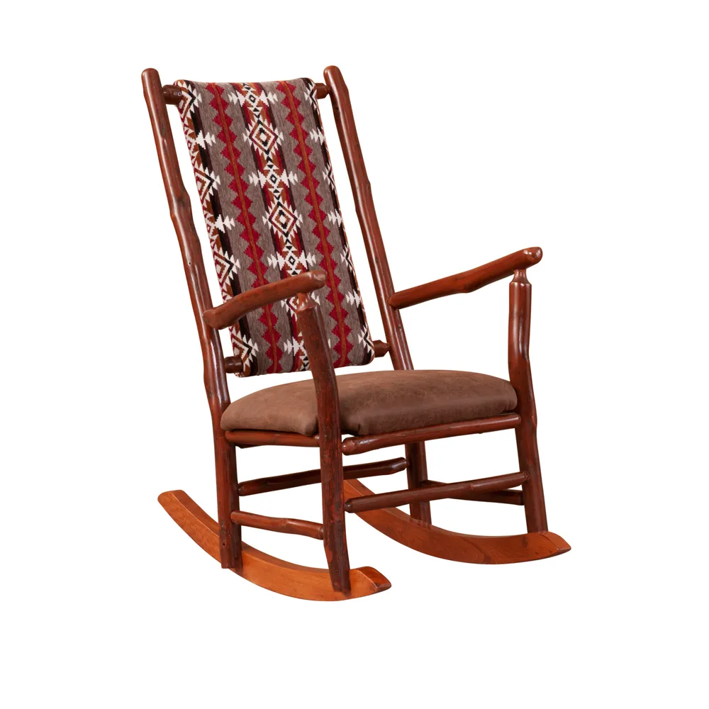 Hickory Log Rocking Chair - Premium Fabric