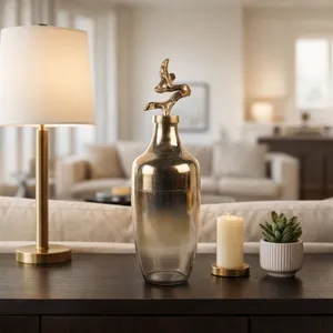 BRAMRUN GOLD GLASS VASE 20 (IN) 11