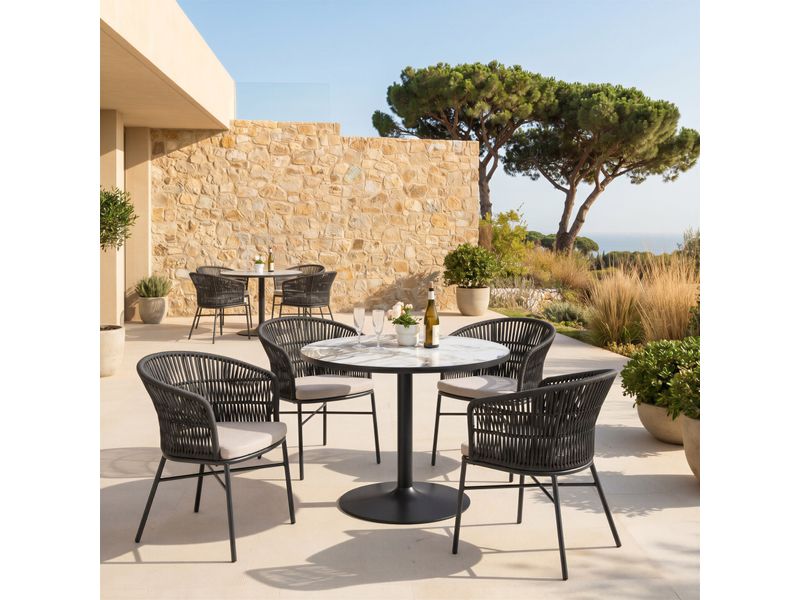 Batu Dining Table Gray & Black 7