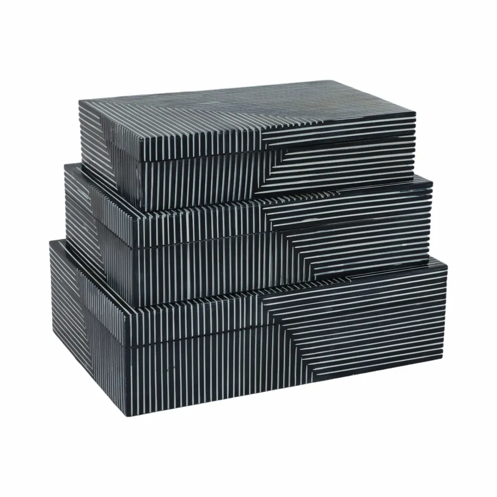 HENSONSHAW SET OF 3 BLUE BOXES 4 (IN)