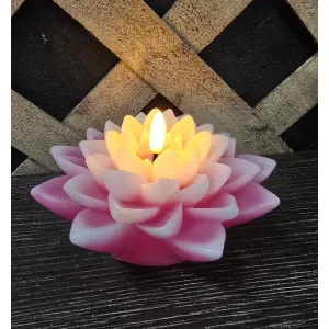Pink Lotus 3D Flame LED Candle 5.5x3in 2