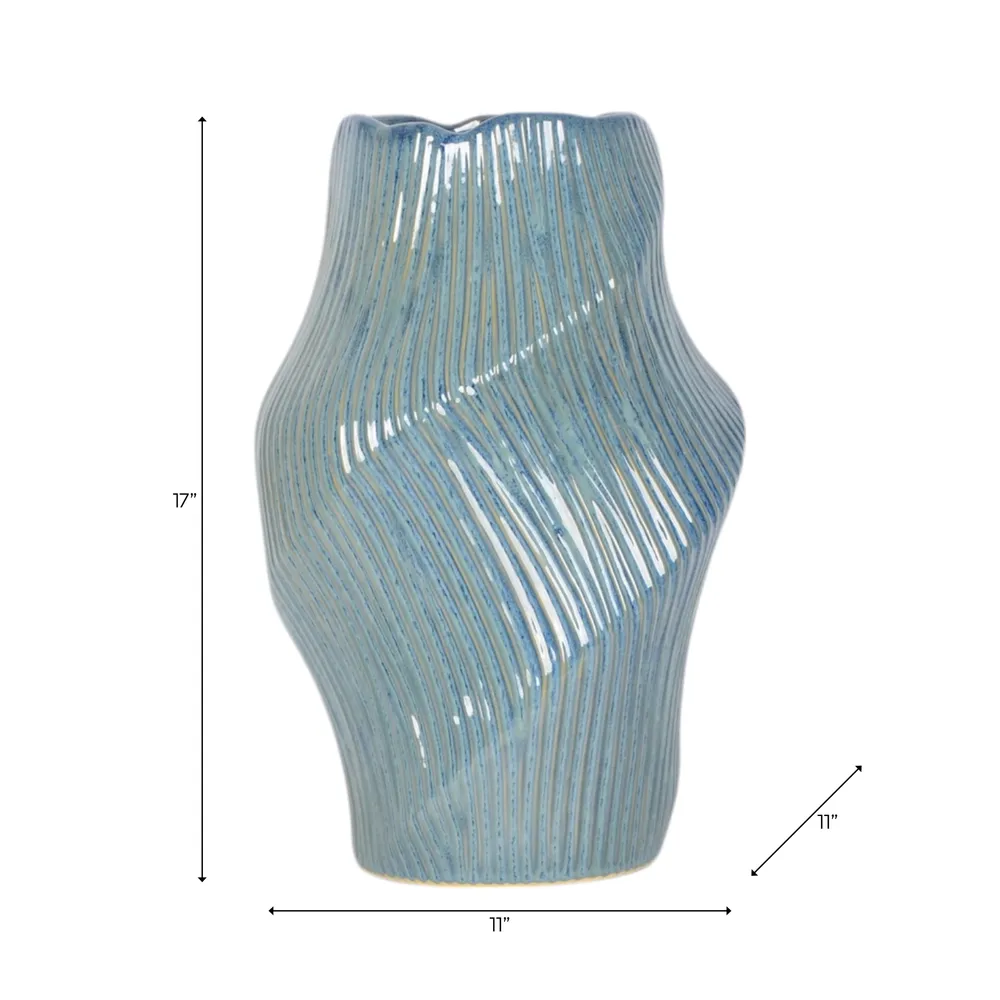 DORSEYSTONE BLUE VASE 17 (IN)