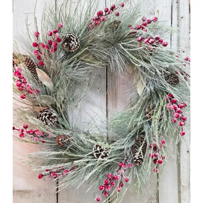 Crimson & Pine Wreath