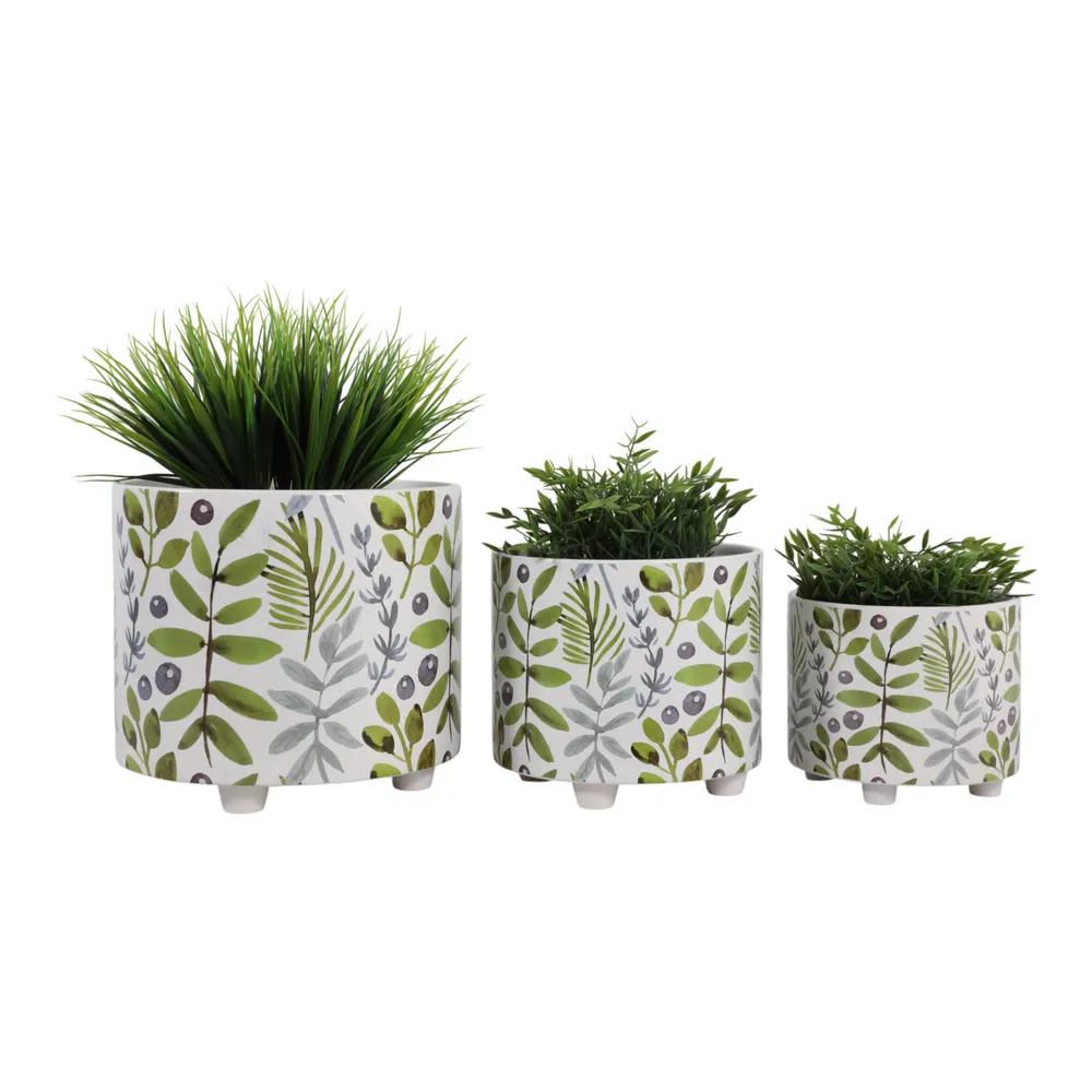 BARNETWORTH SET OF 3 GREEN PLANTER 11 (IN)