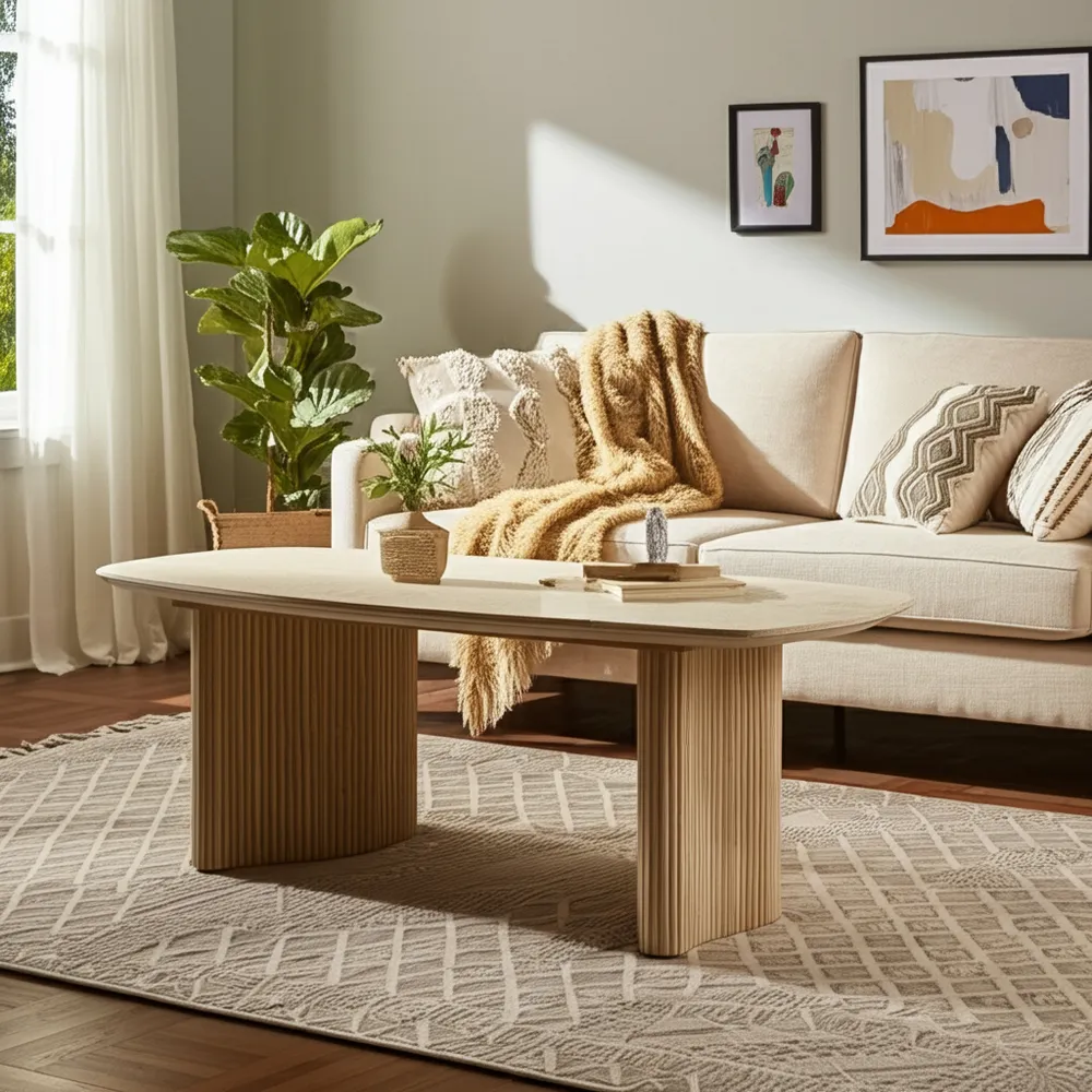 BERGENWELL IVORY COFFEE TABLE 17 (IN)