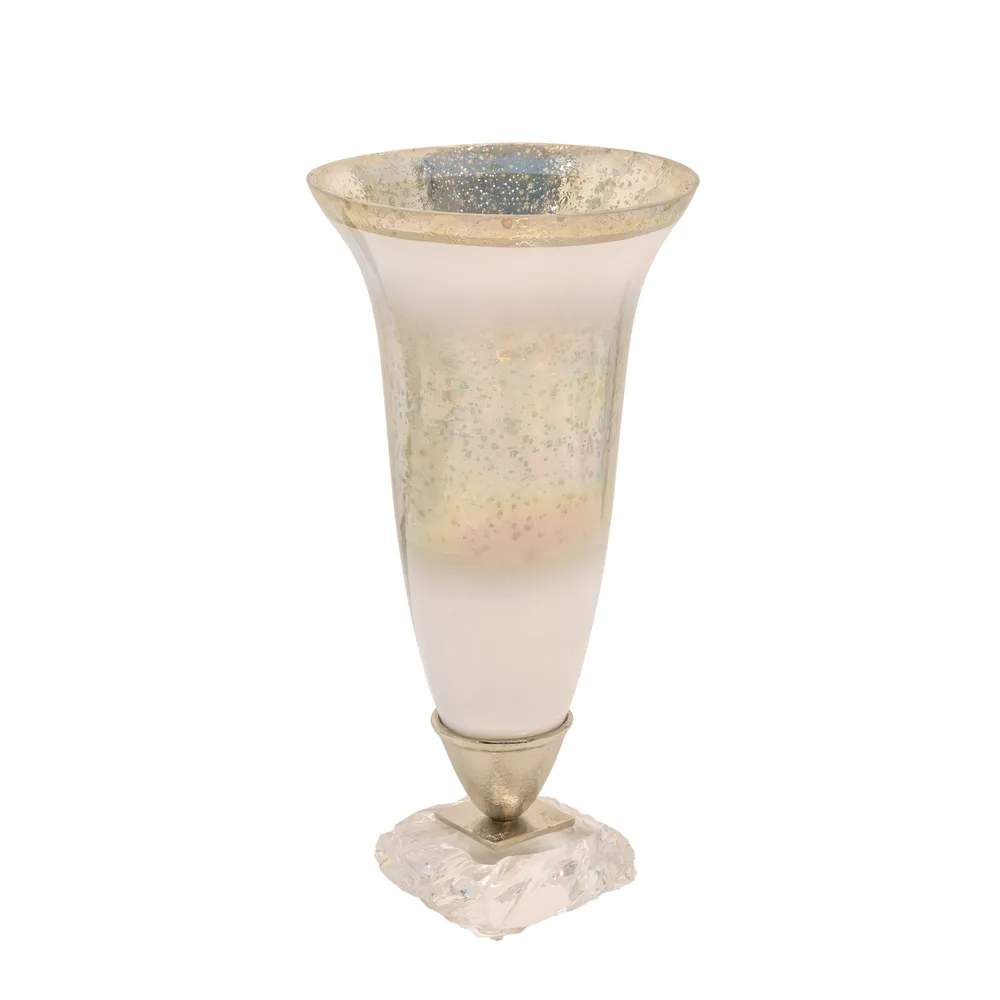 DAMIENVIEW SILVER GLASS VASE 15 (IN)