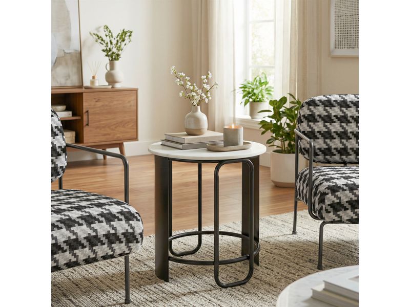 Obel Side Table White & Black 2