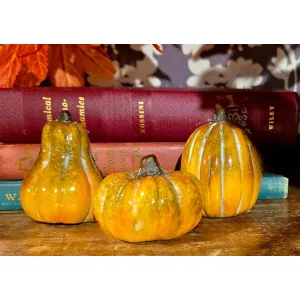 Golden Mini Pumpkins Set of 3 2x2x2in 2