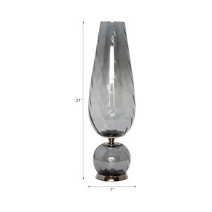 LINDENRUN GRAY GLASS VASE 21 (IN) 8