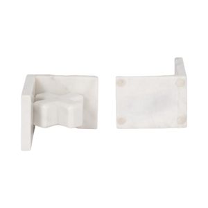HASTINGSPORT SET OF 2 WHITE BOOKENDS 5 (IN) 7