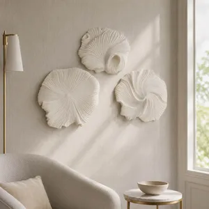 HELTONRUN SET OF 3 WHITE WALL SCULPTURES 20 (IN) 12