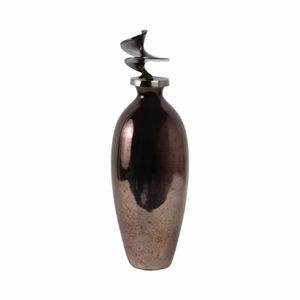 CEDARFORD BRONZE GLASS VASE 22 (IN) 4