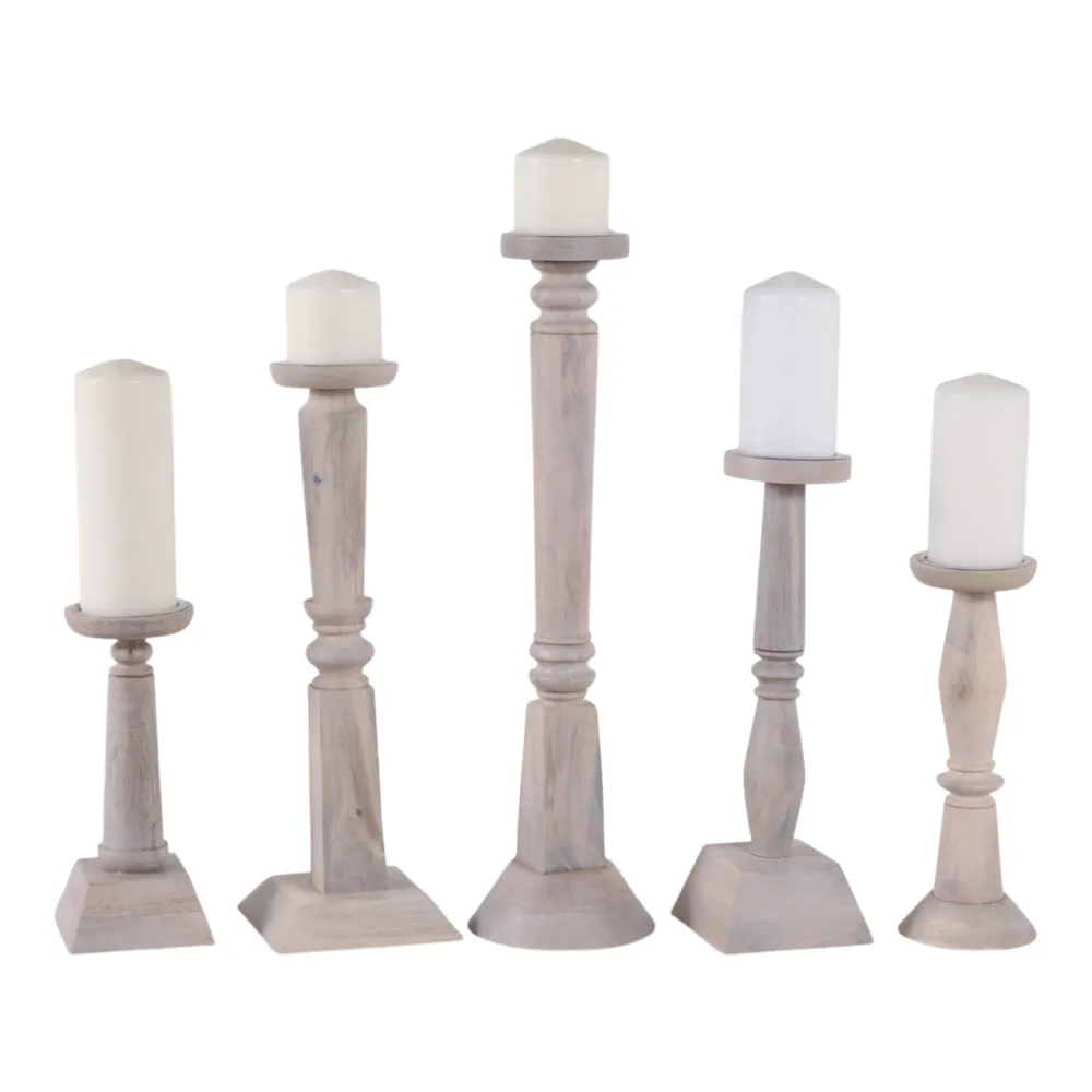 MERCERMOOR SET OF 5 BROWN CANDLESTICK 22 (IN)