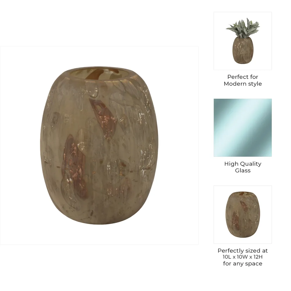 HENDONSIDE BROWN GLASS VASE 12 (IN)