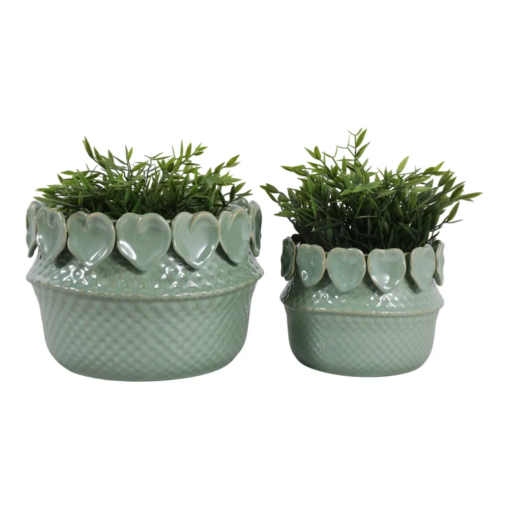 FALLONRUN SET OF 2 GREEN PLANTER 7 (IN)