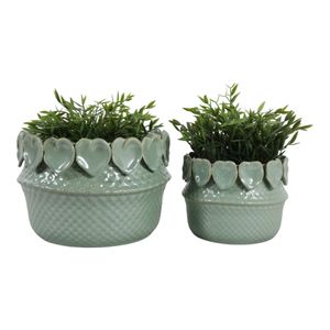 FALLONRUN SET OF 2 GREEN PLANTER 7 (IN) 3