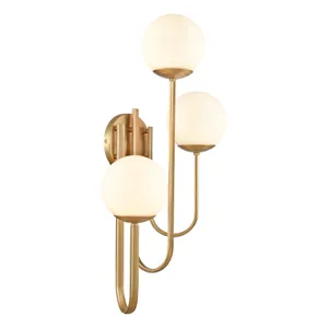 Caroline 28″ High 3-Light Left Sconce - Brushed Gold 1