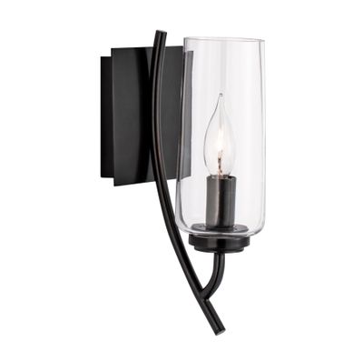 Tulip 11.75″ High 1-Light Sconce - Acid Dipped Black