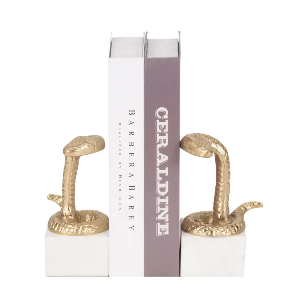 COLEROSE SET OF 2 GOLD BOOKENDS 8 (IN)