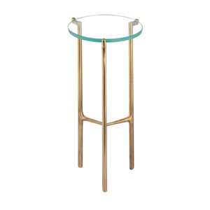 Bump Out Accent Table - Aged Brass 3