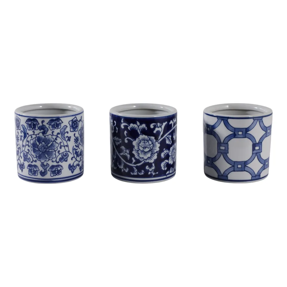 GERBERTON SET OF 3 BLUE PENCIL CUP 4 (IN)