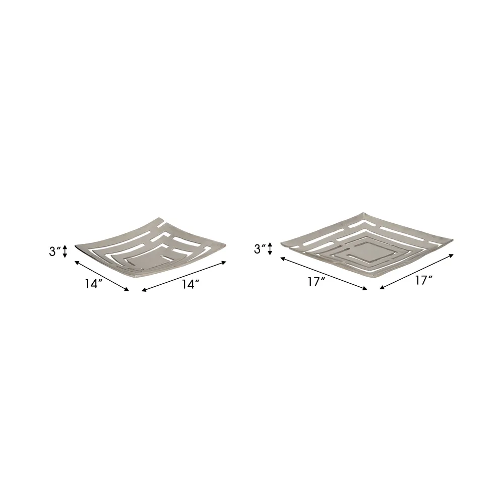 GRAHAMHAVEN SET OF 2 SILVER METAL 3 (IN)