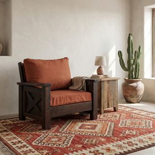 WoodShop Chair-and-a-half - Customer Material - Backrest:  Fabric TBD; Seat:  Fabric TBD