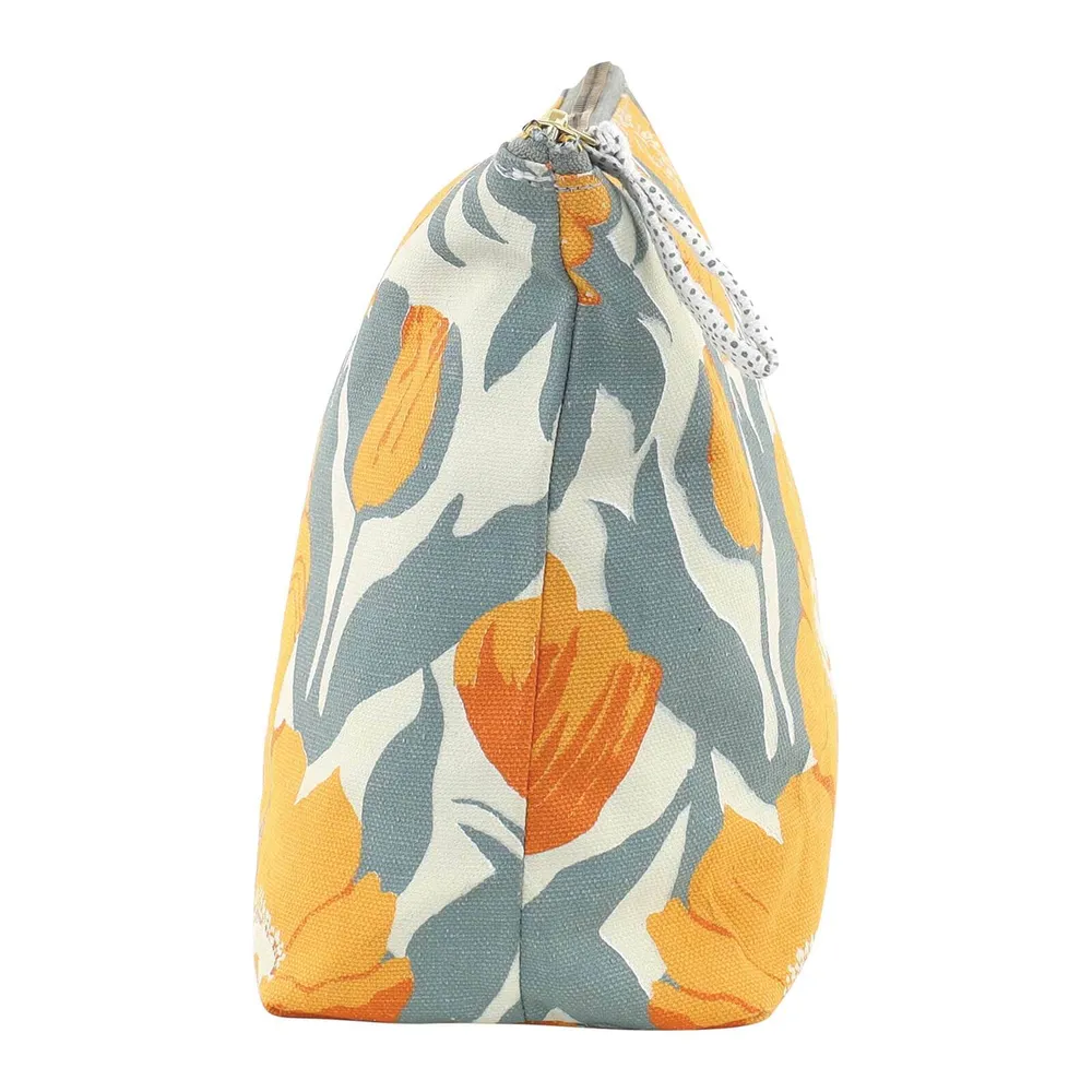 Icelandic Poppies Gold Large Essential Canvas Pouch