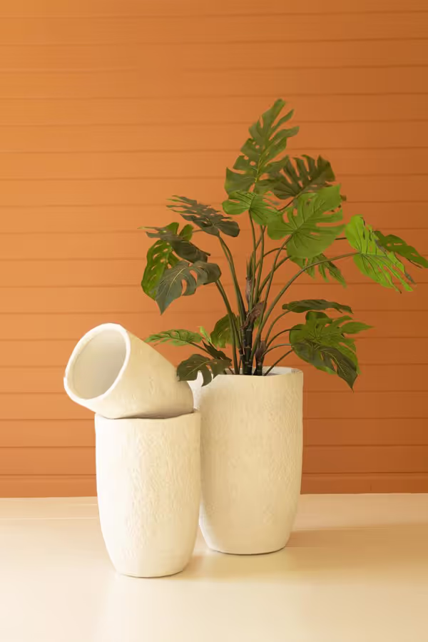 Set of 3 Stone Composite Planters