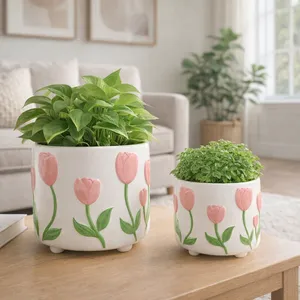 GARTONDALE SET OF 2 PINK PLANTER 8 (IN) 9