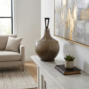 TATUMMORE WHITE GLASS VASE 16 (IN) 11