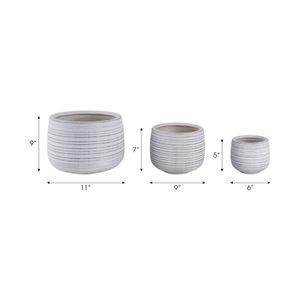 RAYMONDHAVEN SET OF 3 WHITE PLANTER 9 (IN) 9