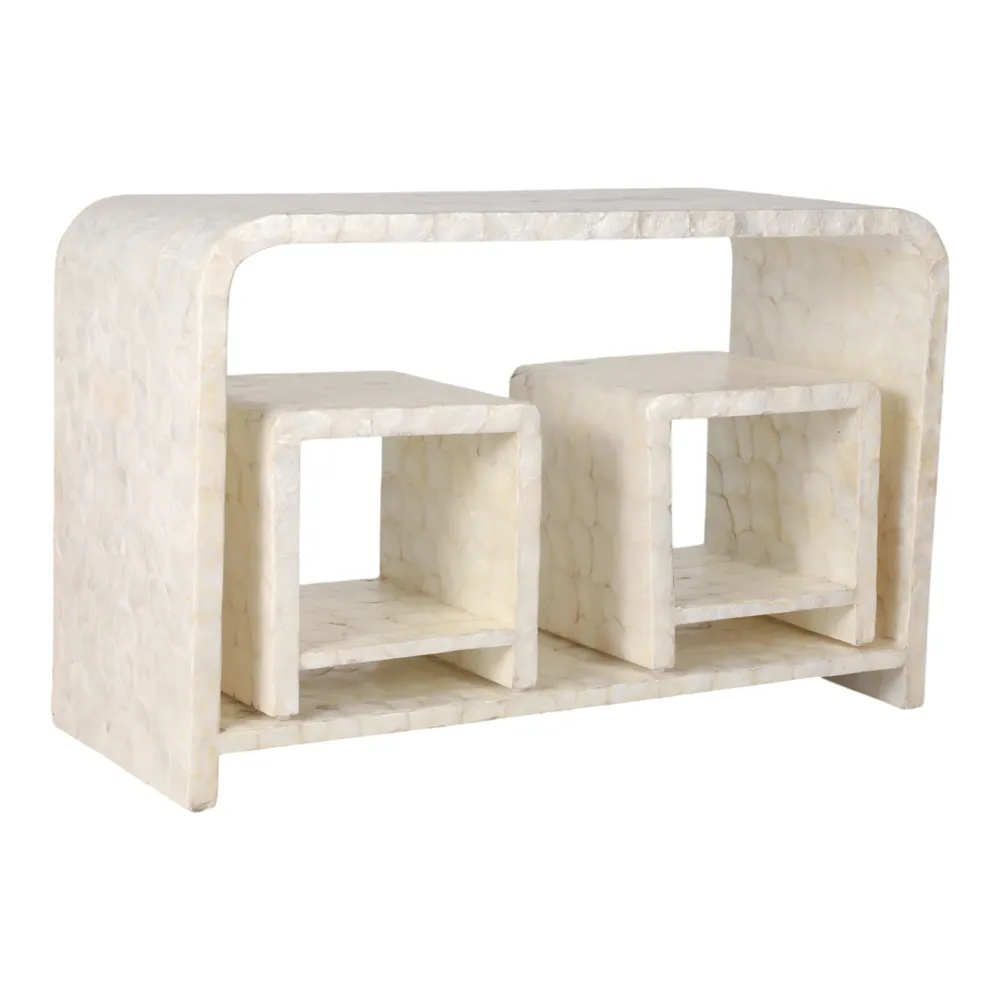 DERMOTHOLM SET OF 3 IVORY CONSOLES 47 (IN)