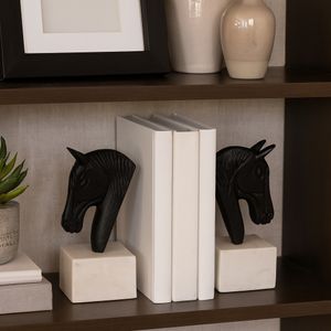 PARKERMOOR SET OF 2 BLACK BOOKENDS 8 (IN) 2