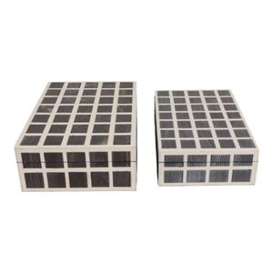 GREERCREST SET OF 2 BROWN BOXES 3 (IN) 4
