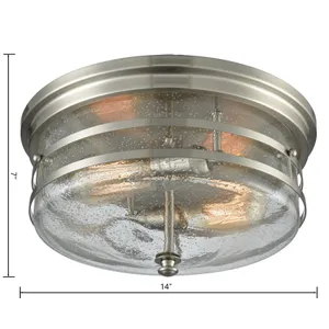 Port O'Connor 14'' Wide 2-Light Flush Mount - Satin Nickel 2