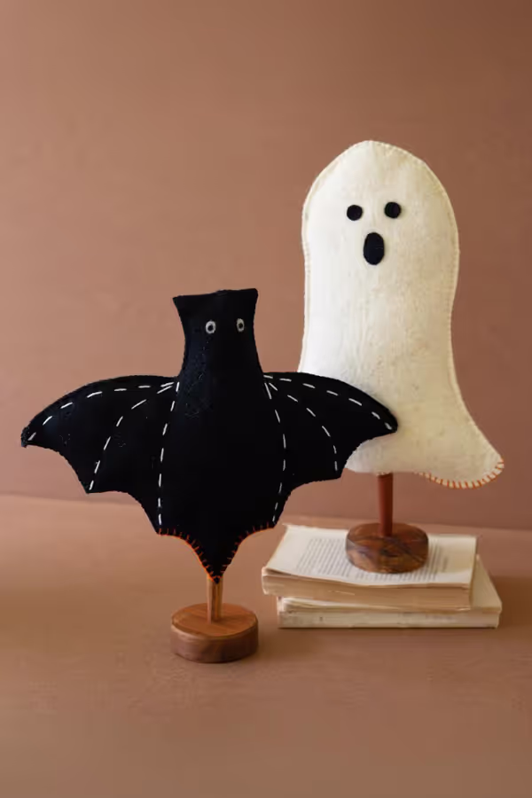 Felt Halloween Bat on a Base