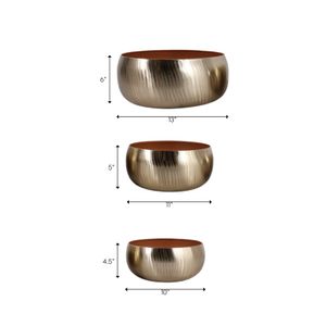 HANLEYCROSS SET OF 3 GOLD PLANTER 6 (IN) 8