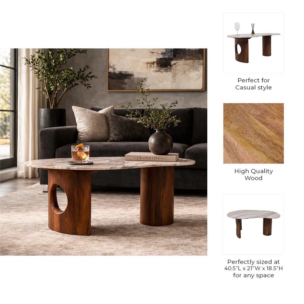 VERAWAY BROWN COFFEE TABLE 19 (IN)
