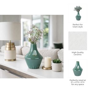 COLEFIELD GREEN VASE 12 (IN) 10