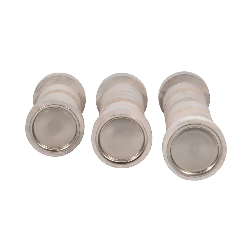 DESMONDRIDGE SET OF 3 WHITE CANDLESTICK 22 (IN)