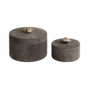 GRAYSONHAVEN SET OF 2 GRAY BOXES 5 (IN) 5