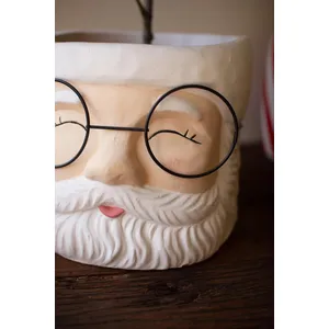 Set of 2 Concrete Santa Planters 2