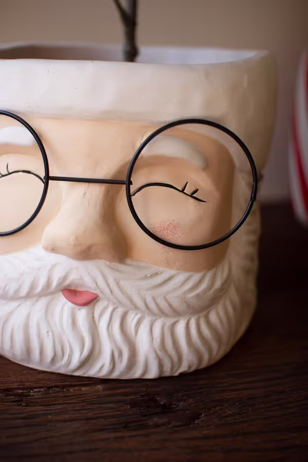 Set of 2 Concrete Santa Planters