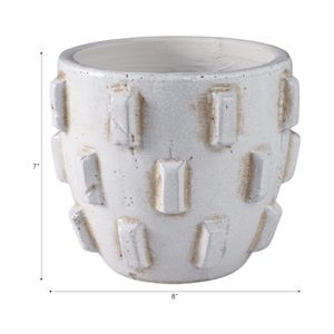 8X7" SCULPTURAL HOBNAIL PLANTER, WHITE 9