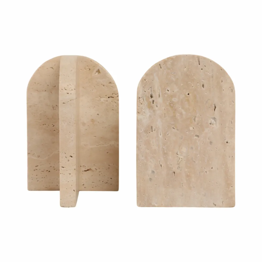 NORMAWORTH SET OF 2 TAN BOOKENDS 6 (IN)