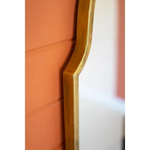 Large Arched Mirror with Brass Frame 3